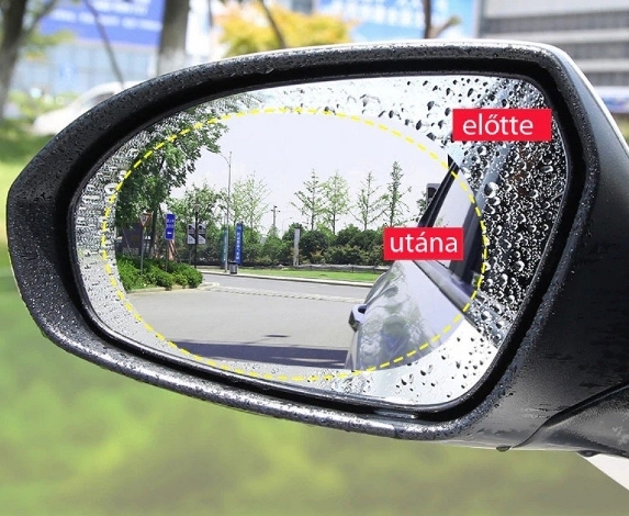 Újdonság autósoknak - Vízlepergető fólia visszapillantó tükörre (x)